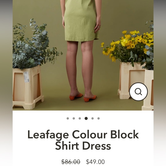 Gospell Leafage Colour Block Shirt Dress - Picture 9 of 13